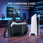 PS5 Travel Case Protective Bag for PS5 Console Disc/Digital Edition with Controllers Game Cards Headset Organizer