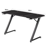 Gaming Desk Computer Desk Sturdy Carbon Fiber Z Frame Large Gaming Table with Headphone Hooks PC Desk