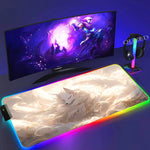 XXL Colorful Fox RGB Mousepad Office Computer Pc Accessory Gamer Keyboard Mouse Pad LED Cool Mouse Mats Rubber Gaming Desk Mat