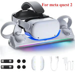 VR Headset Controller Charging Dock VR Display Stand with 2 Rechargeable Batteries Charger Base