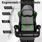 Ergonomic Gaming Chair, Electronic Gaming Chair with Pocket Spring Pad and Footrest, Height Adjustable Computer Chair
