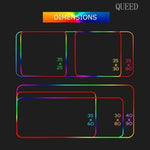 XXL Colorful Fox RGB Mousepad Office Computer Pc Accessory Gamer Keyboard Mouse Pad LED Cool Mouse Mats Rubber Gaming Desk Mat