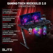 PC Gaming Workstation Large Desktop Gaming Desk with RGB LED Light Computer E-Sports Gaming Table Pc Black Corner Gamer Desk