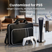PS5 Travel Case Protective Bag for PS5 Console Disc/Digital Edition with Controllers Game Cards Headset Organizer