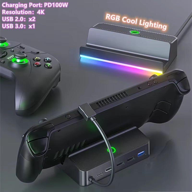 4K Hdmi-Compatible RGB Video Adapter for Steam Deck TV Video Converter Portable Charger Dock for Steam Deck Console