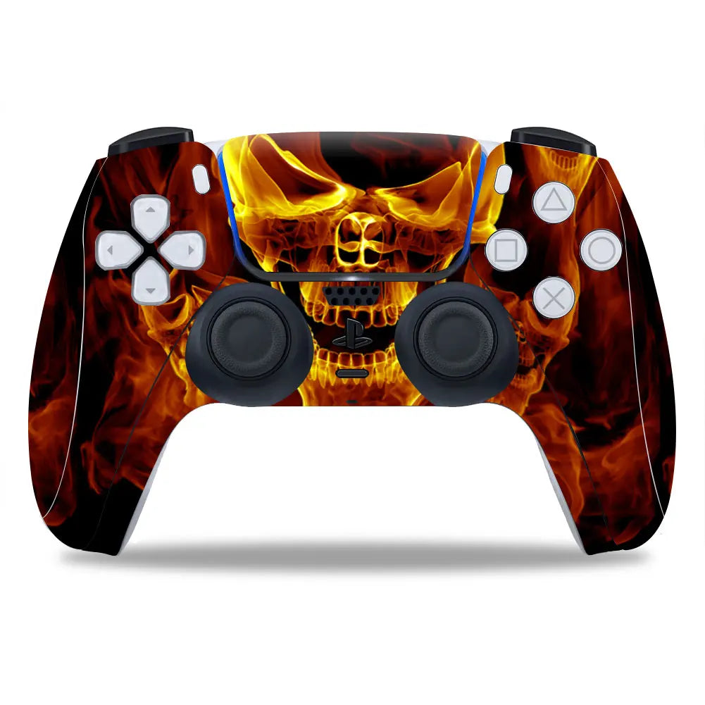 Skull Design for PS5 Controller Skin Sticker for PS5 Gamepad Joystick Skins for PS5 Controllers Controller Pvc Sticker