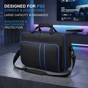 PS5 Travel Case Protective Bag for PS5 Console Disc/Digital Edition with Controllers Game Cards Headset Organizer