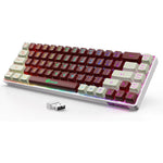 Wireless Gaming Keyboard Rechargeable Backlit Gaming Keyboard 68 Keys Membrane Keyboard for PC English/Spanish Layout