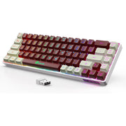 Wireless Gaming Keyboard Rechargeable Backlit Gaming Keyboard 68 Keys Membrane Keyboard for PC English/Spanish Layout