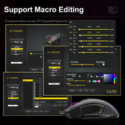 X-41 USB Wired RGB Gaming Mouse 24000 DPI SG8960 10 Buttons Programmable Game Optical Mice for Computer PC Laptop