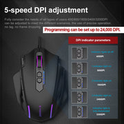 X-41 USB Wired RGB Gaming Mouse 24000 DPI SG8960 10 Buttons Programmable Game Optical Mice for Computer PC Laptop