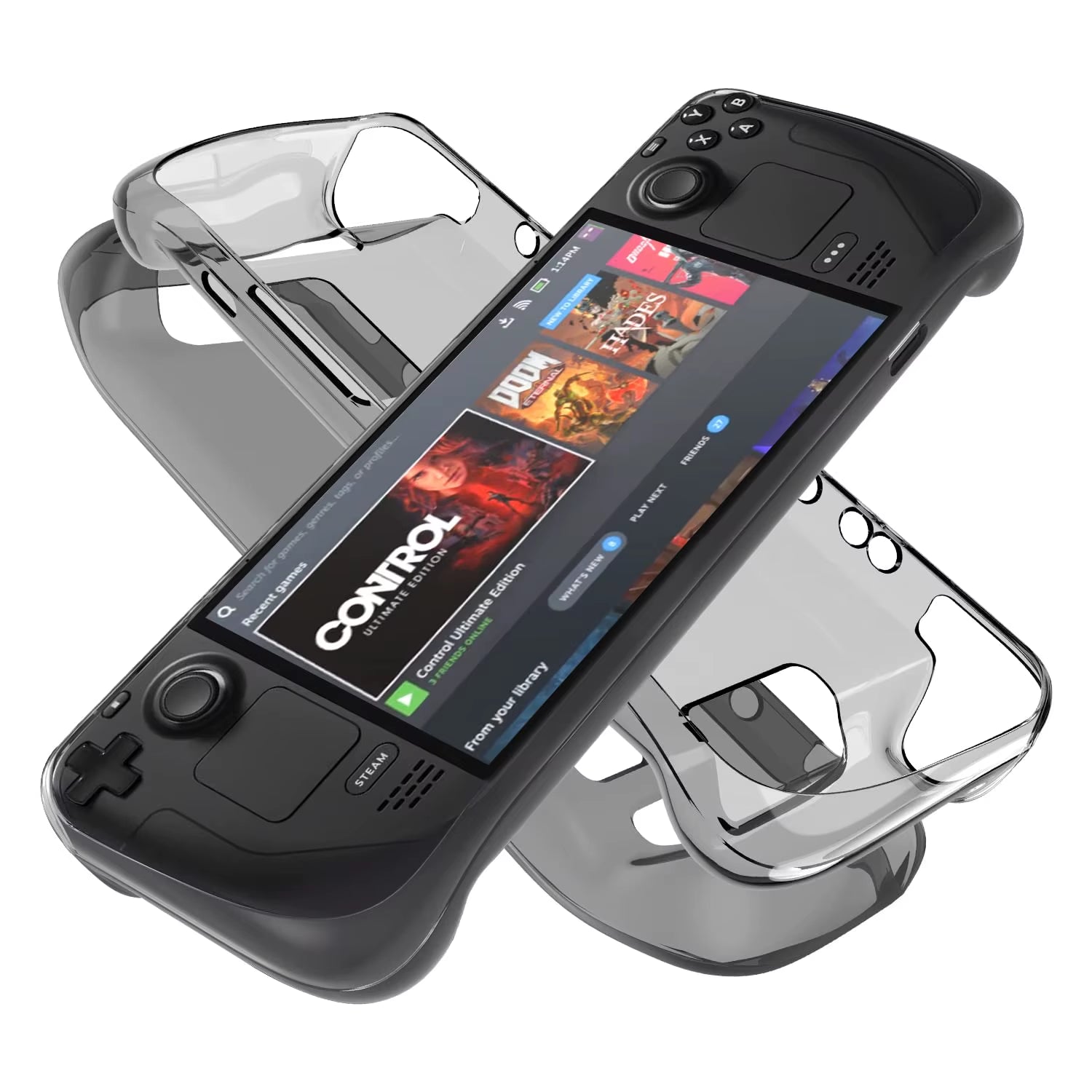 Protective Case for Steam Deck TPU Soft Cover Shell Clear Protector Shock-Absorption Steam Desk Accessories