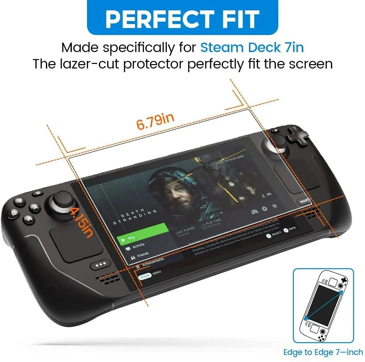 2Pcs Screen Protector for Steam Deck OLED HD Tempered Glass Screen Protection on New Steam Deck Oled Switch Oled Film Accessory