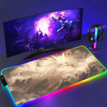 XXL Colorful Fox RGB Mousepad Office Computer Pc Accessory Gamer Keyboard Mouse Pad LED Cool Mouse Mats Rubber Gaming Desk Mat