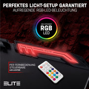 PC Gaming Workstation Large Desktop Gaming Desk with RGB LED Light Computer E-Sports Gaming Table Pc Black Corner Gamer Desk