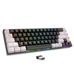 Wireless Gaming Keyboard Rechargeable Backlit Gaming Keyboard 68 Keys Membrane Keyboard for PC English/Spanish Layout
