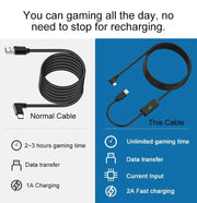USB3.2 Gen1 VR Link Streaming Data Cable for Meta Quest 2 3 3S/PICO Neo 3/PICO 4 Quick Charge 9V 2A Cable 5Gbps USB-C Data Cord