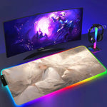 XXL Colorful Fox RGB Mousepad Office Computer Pc Accessory Gamer Keyboard Mouse Pad LED Cool Mouse Mats Rubber Gaming Desk Mat
