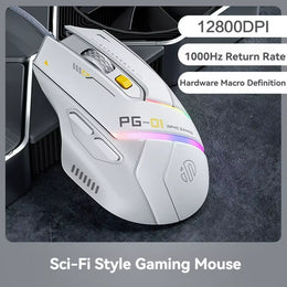 Inphic Pg1 Wired Mouse Gaming Mouse RGB Light Emitting Macro Programming 12800DPI 6 Keys Computer Mouse for Office Home