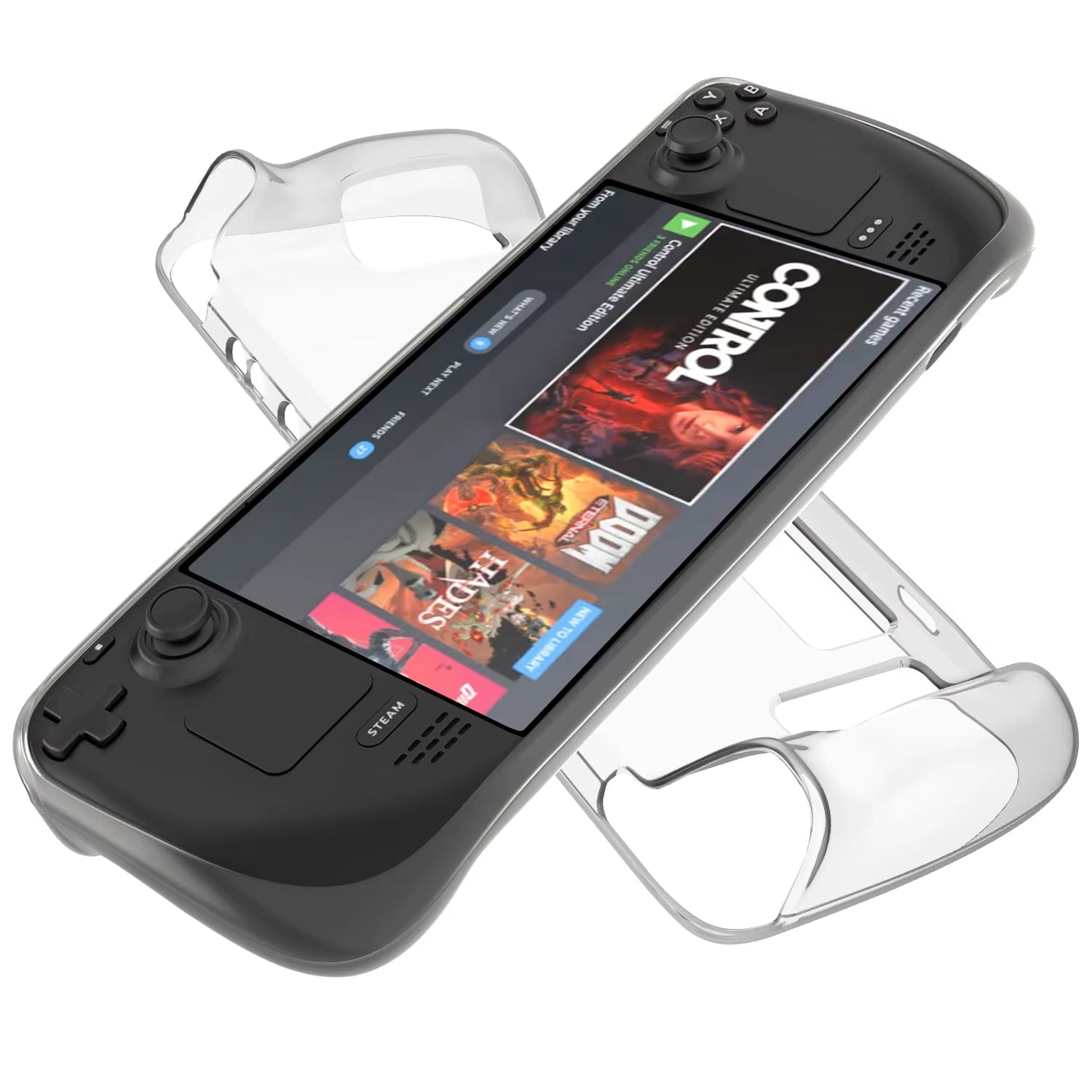 Protective Case for Steam Deck TPU Soft Cover Shell Clear Protector Shock-Absorption Steam Desk Accessories