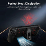 Steam Deck/Steam Deck OLED Full Fit Protective Case W/Folding Stand Base Shockproof Anti-Scratch Non-Slip Silicone Soft Cover