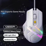 Inphic Pg1 Wired Mouse Gaming Mouse RGB Light Emitting Macro Programming 12800DPI 6 Keys Computer Mouse for Office Home