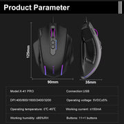 X-41 USB Wired RGB Gaming Mouse 24000 DPI SG8960 10 Buttons Programmable Game Optical Mice for Computer PC Laptop
